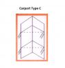 Aluminium Zadeldak Carport 600x300 cm Type A
