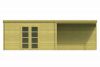 Tuindeco Orlando Blokhut 400x300 cm + luifel 300 cm 28 mm vuren groen geïmpregneerd