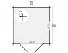 Tuindeco Valery Blokhut 245x245 cm 19 mm vuren honing geïmpregneerd