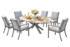 Garden Impressions Vera diningset taupe / light teak tafel en 6 taupe valley sand fauteuils - Showmodel Hoofddorp