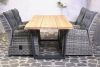 Tuinset teak tafel en wicker stoelen