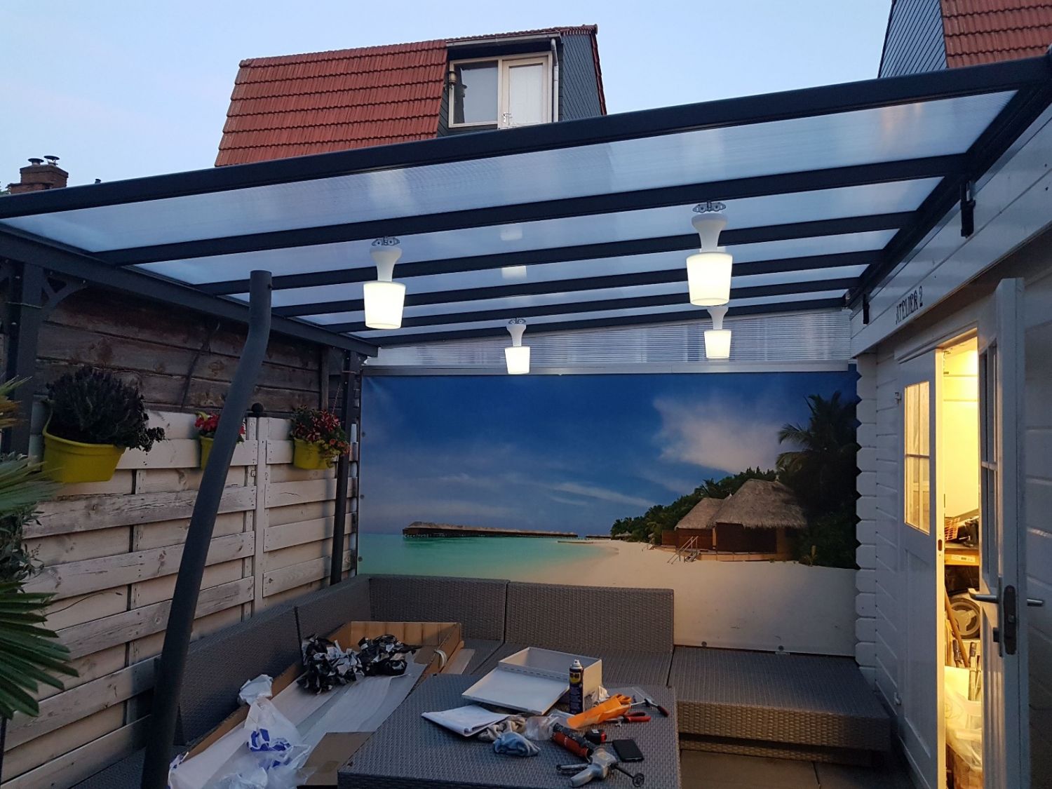 Terrasoverkapping Livingdream 314x305 cm Antraciet - Delft