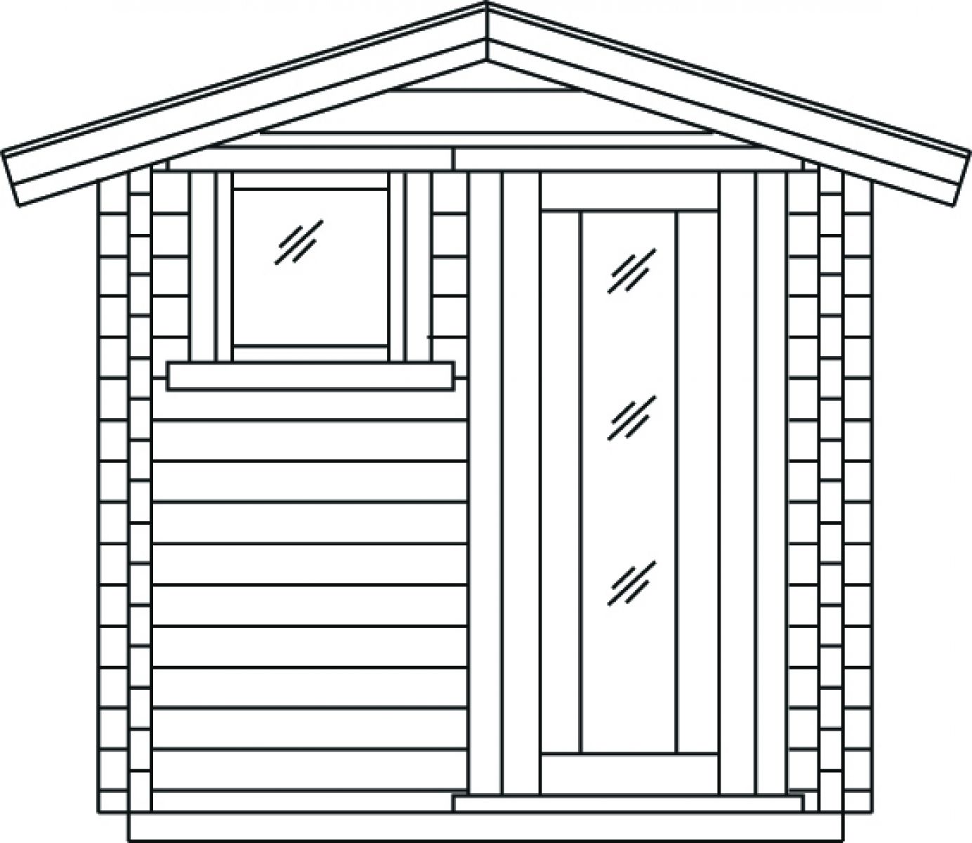 Buitensauna Zadeldak Interflex 2539 - 244x387 cm (70mm)
