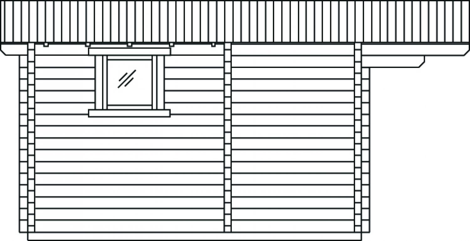 Buitensauna Zadeldak Interflex 2539 - 244x387 cm (70mm)