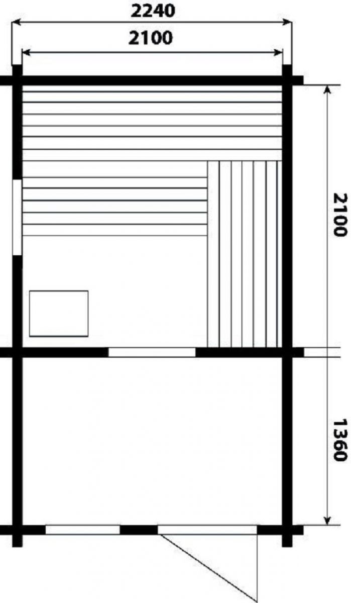 Buitensauna Zadeldak Interflex 2539 - 244x387 cm (70mm)