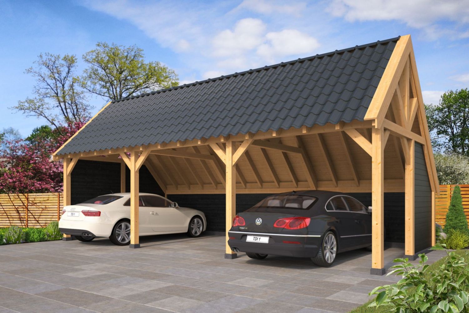 Kapschuur Billund XL Type 6 Red Class Wood 893x460cm - zwart gespoten