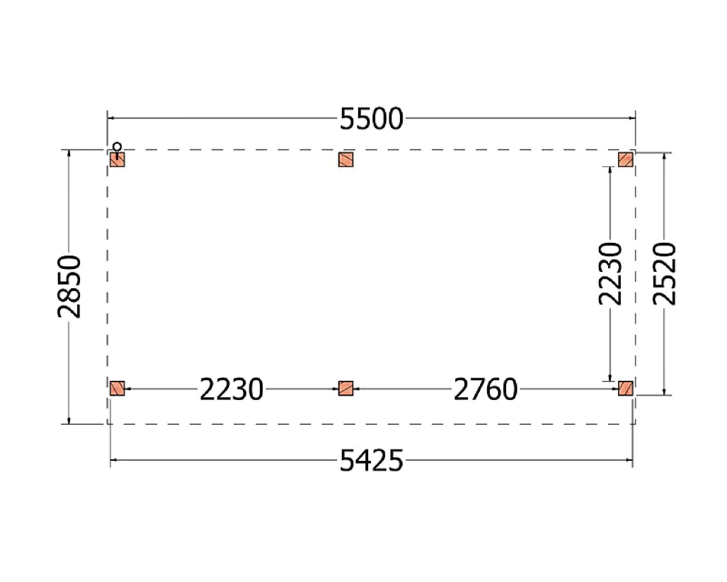 Overkapping Refter XL 550x285 cm