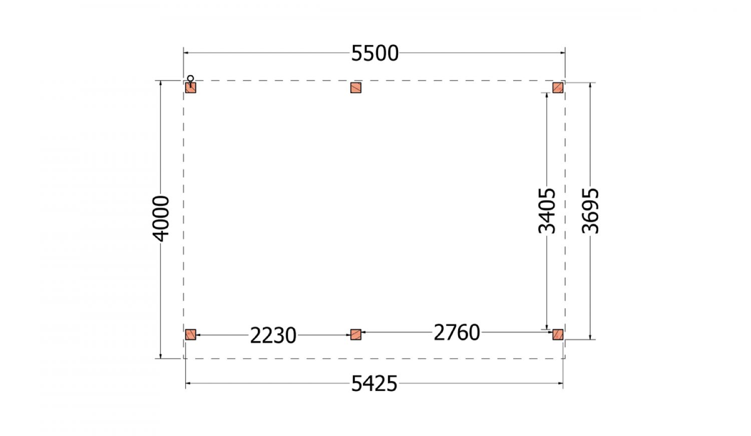 Overkapping Refter XL 550x400 cm