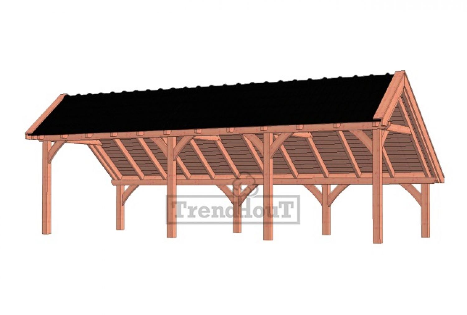 Trendhout kapschuur de Hoeve XL 885x380 cm - basis