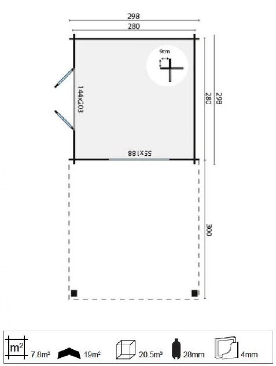 Plattegrond Tuinhuis Dellinger