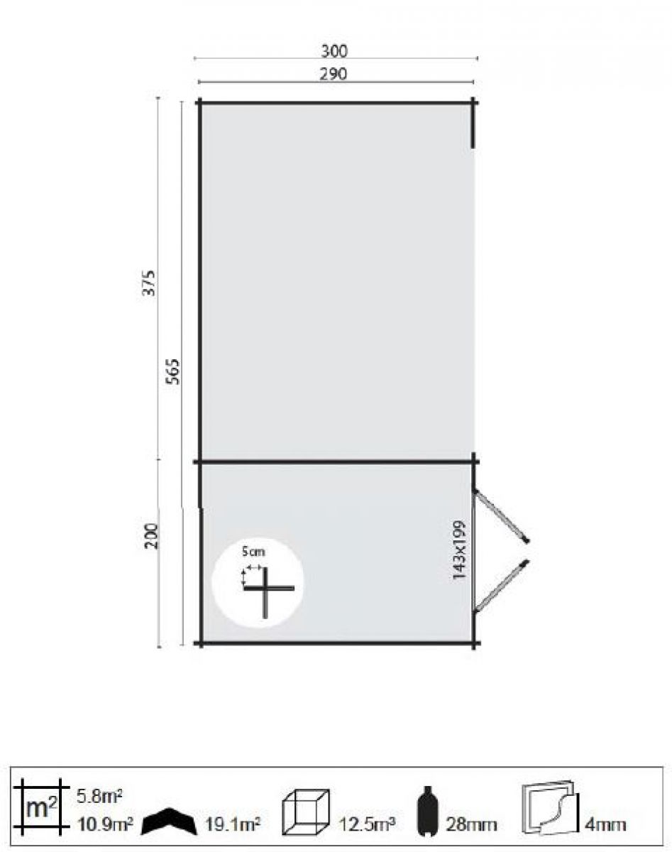 Plattegrond blokhut.tuinhuis Mega Modern