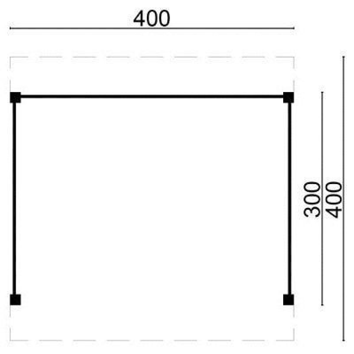  Overkapping Bastenaken 400x300cm - Geïmpregneerde wanden- DIY plattegrond