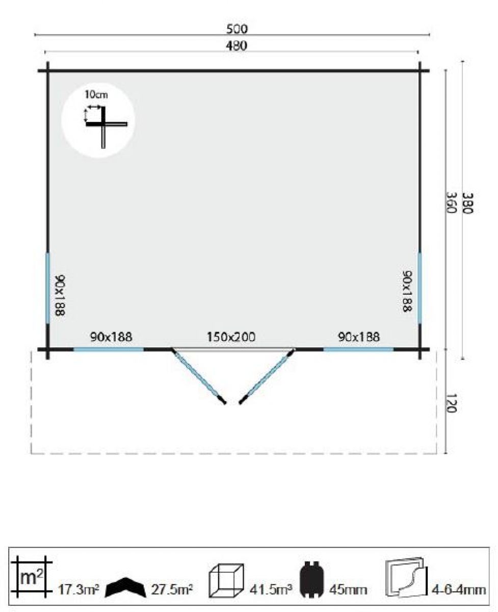Plattegrond blokhut Yorick