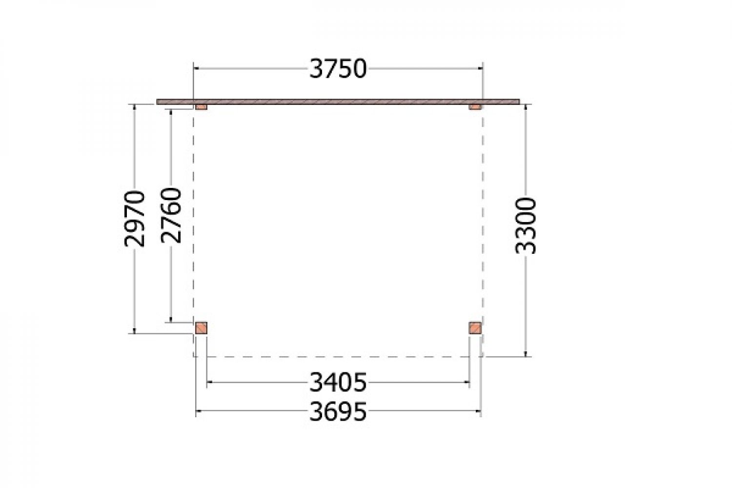 Plattegrond aanbouwveranda Ancona