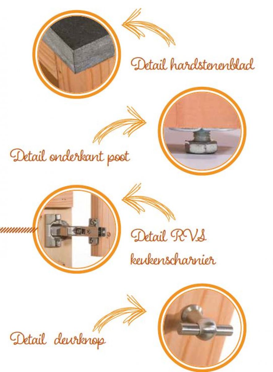 Douglas enkele buitenkeuken 90 met deur B61,5xH90xD56 cm