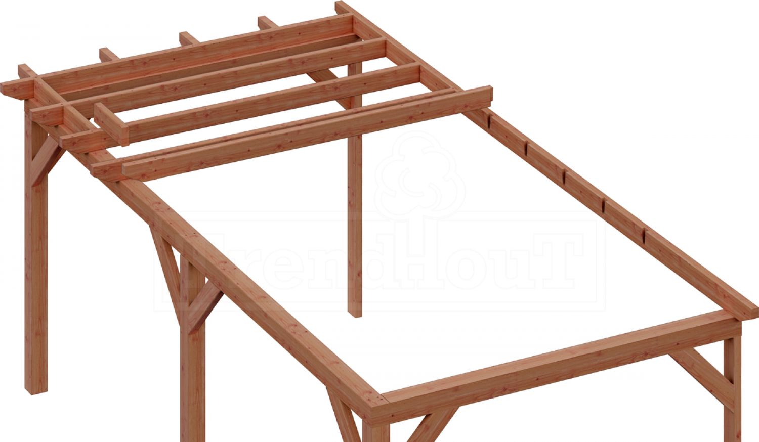 Aanbouwveranda Lucca 605x325 cm - Plat dak model links