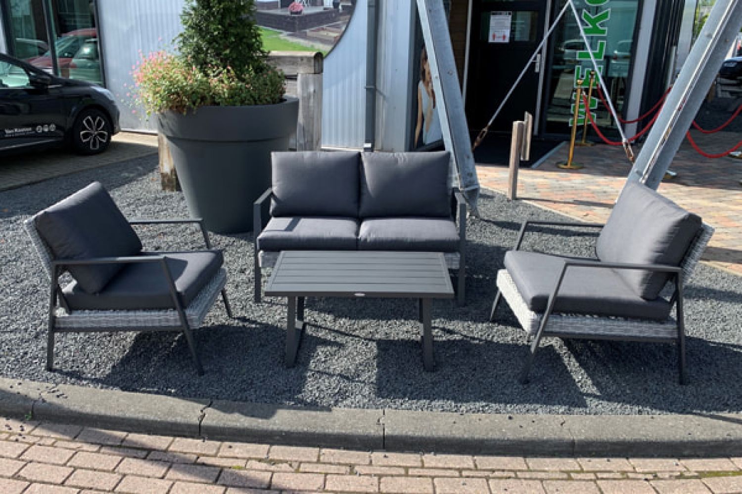 wicker Alu loungeset Fabio
