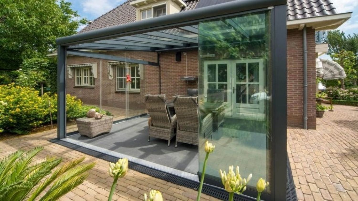 Glastuinkamer Actie 700x300cm op 2 staanders