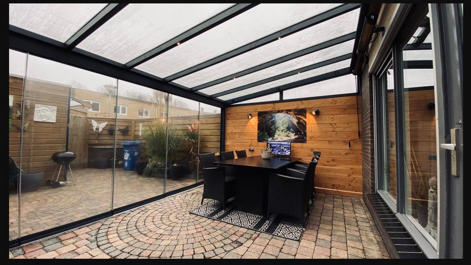 Greenline veranda 500x330 cm antraciet met glasdak - Zwolle