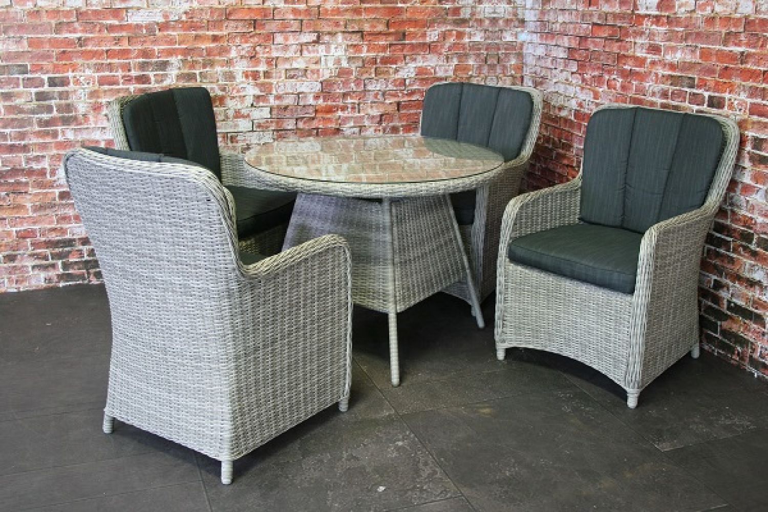 Dinnerset Harvard halfrond wicker