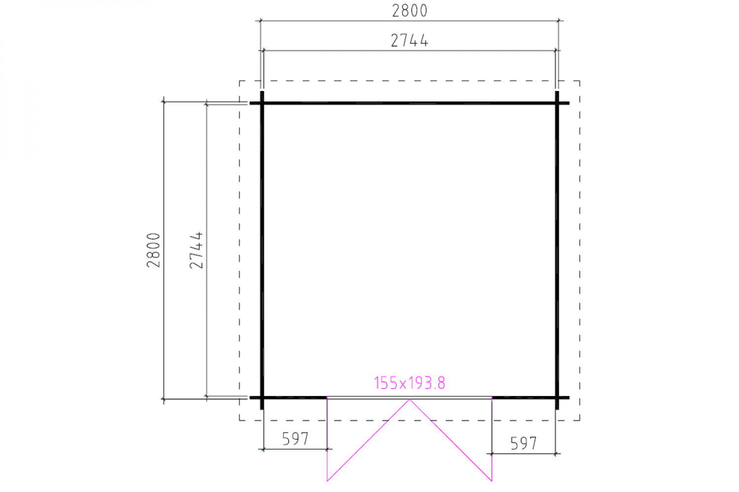 Blokhut 330M 300x300 cm