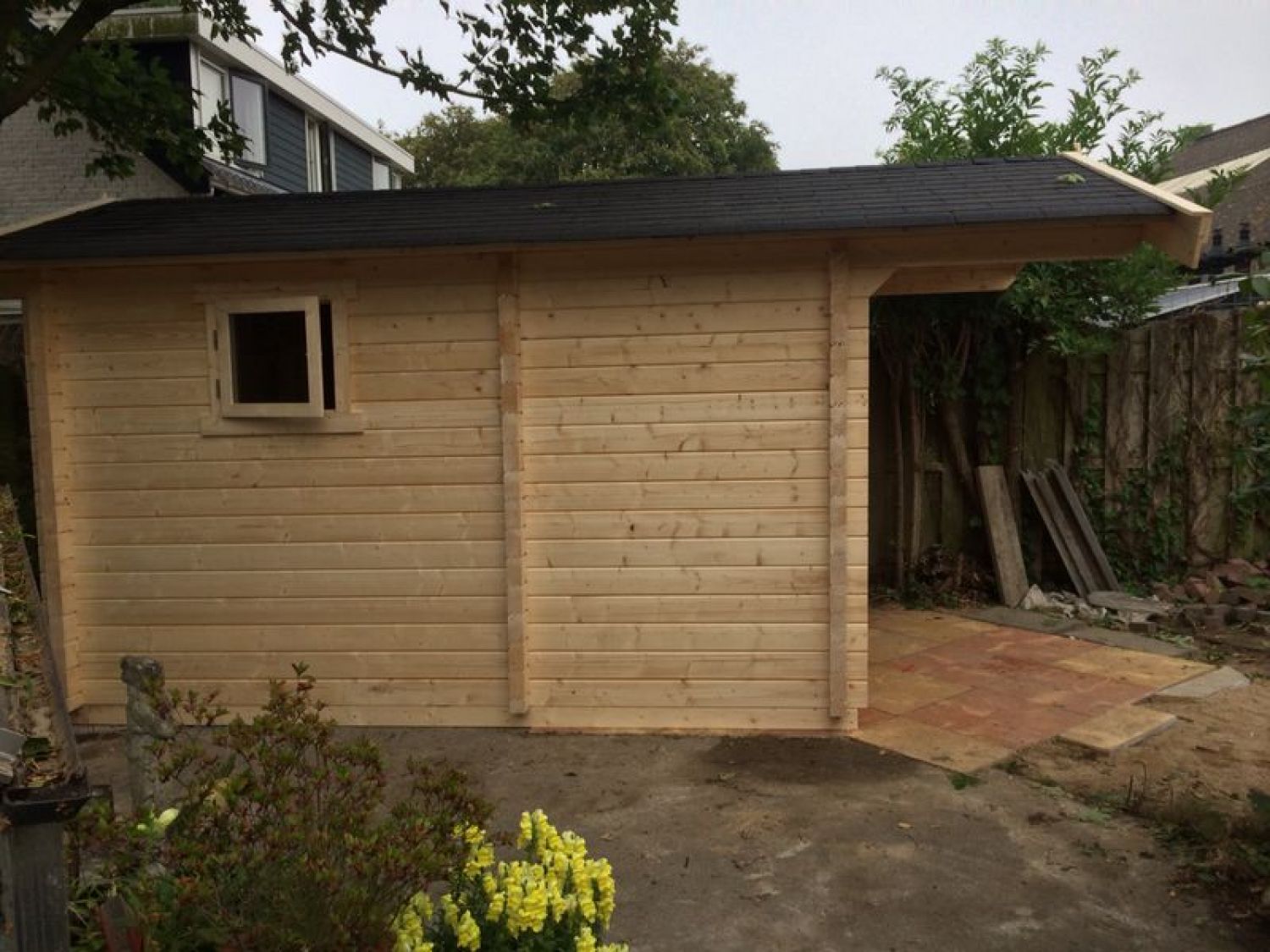 Buitensauna Zadeldak Interflex 2539 - 244x387 cm (70mm)