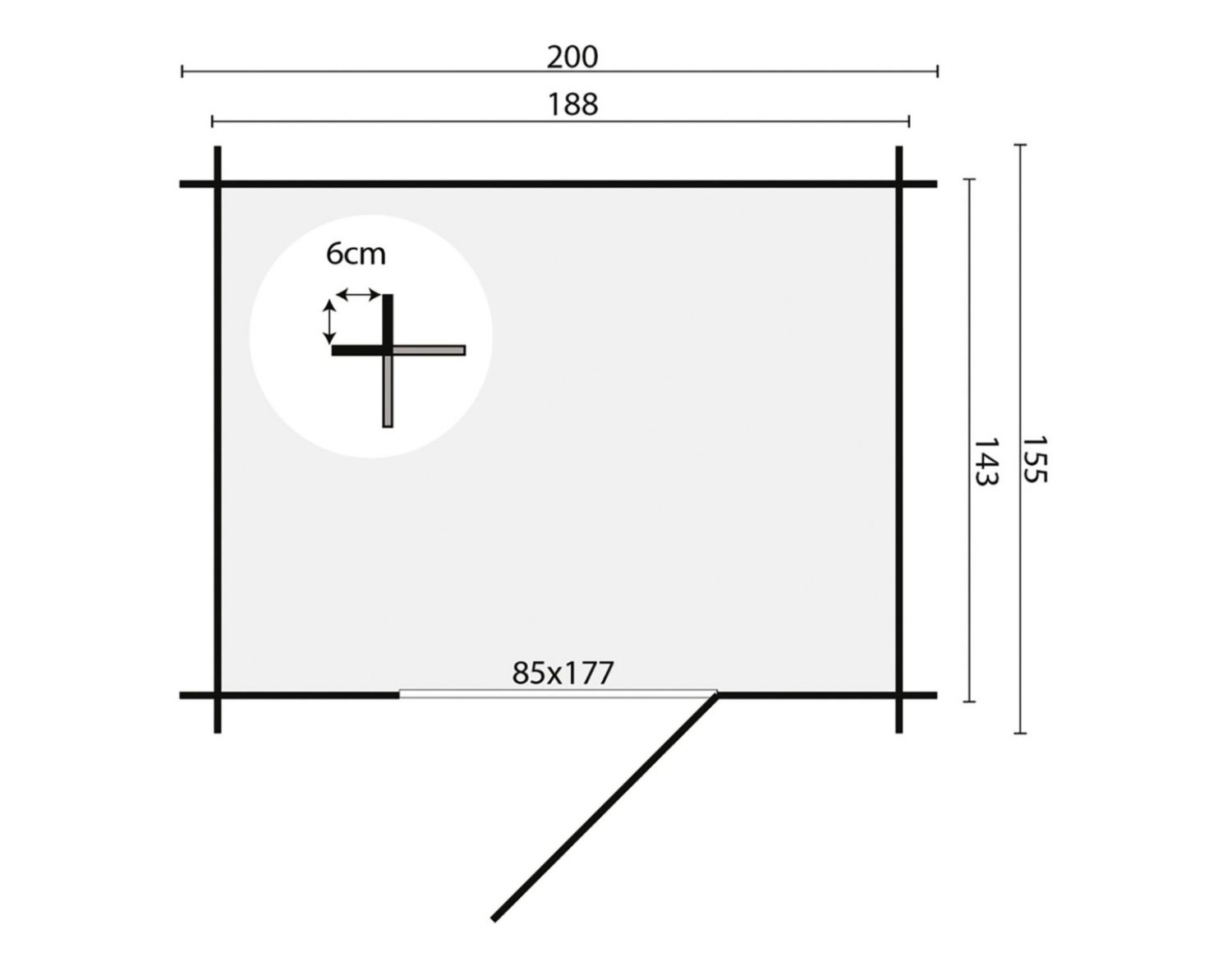 Blokhut Irina 200x155 cm