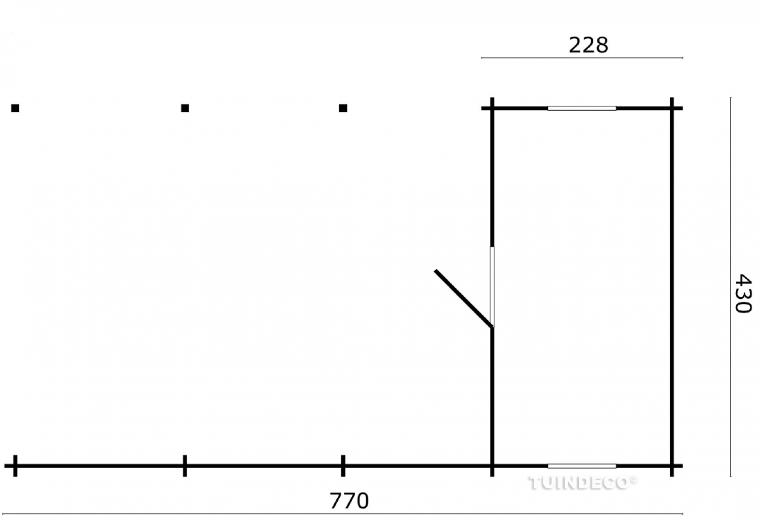 Carport Ever 770x430 cm plattegrond