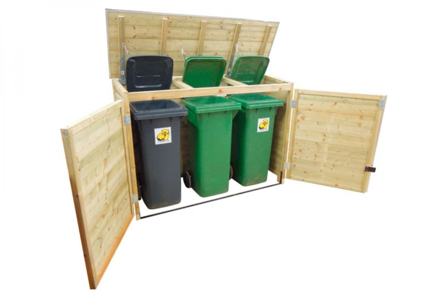 Containerberging 2x 140L en 1x 240L | 187x90x125 cm - voor 3 containers!