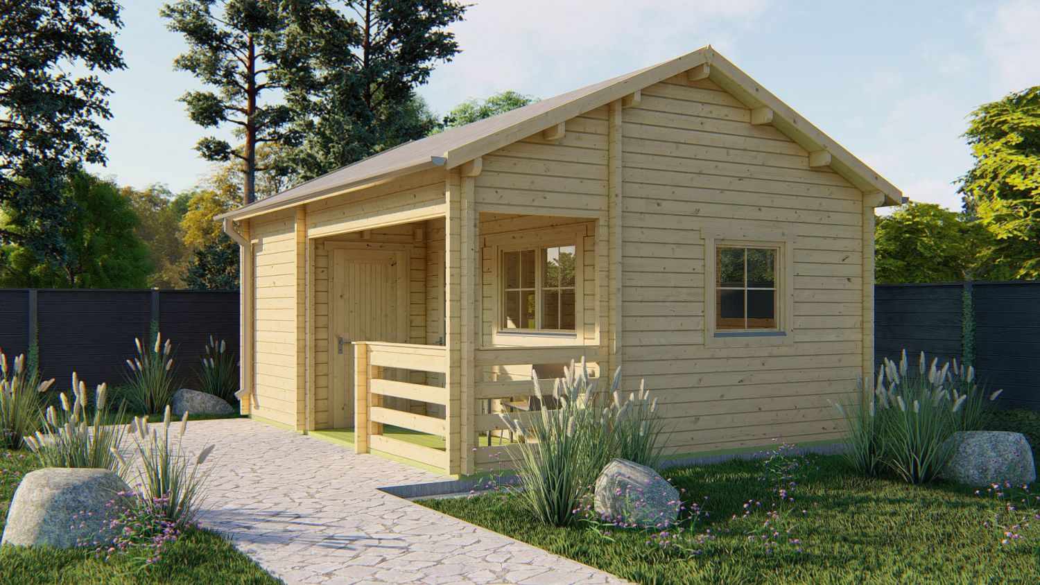 Chalet Morgenster / Edelweiss 600x510 cm - Groen geïmpregneerd