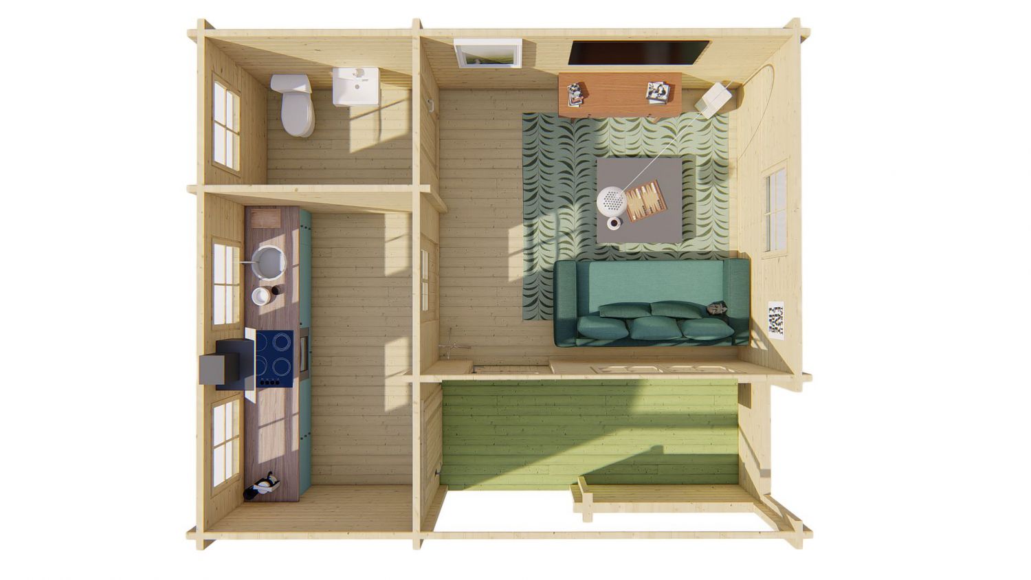Chalet Morgenster / Edelweiss 600x510 cm - Groen geïmpregneerd