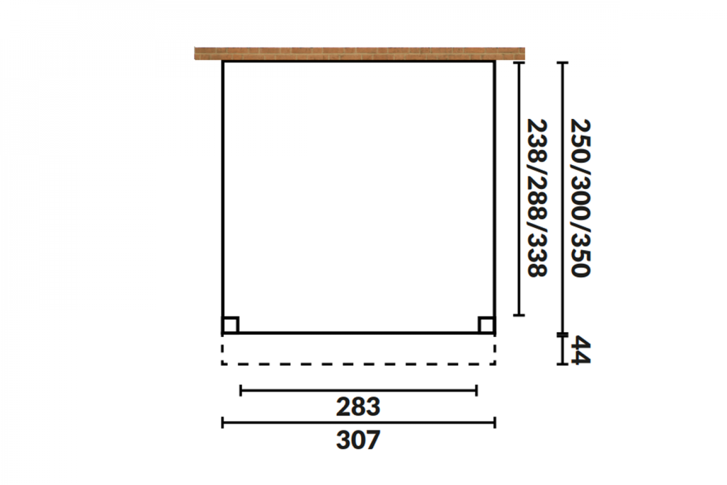 Aanbouwveranda OBLIQUE Schuin dak - 300x400 cm