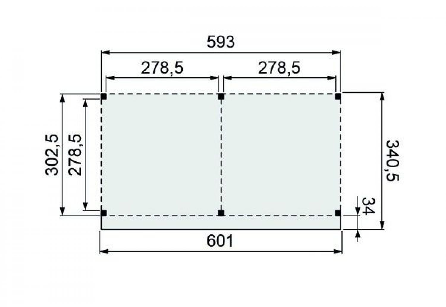 Douglasvision DIY buitenverblijf 600x300 cm plattegrond