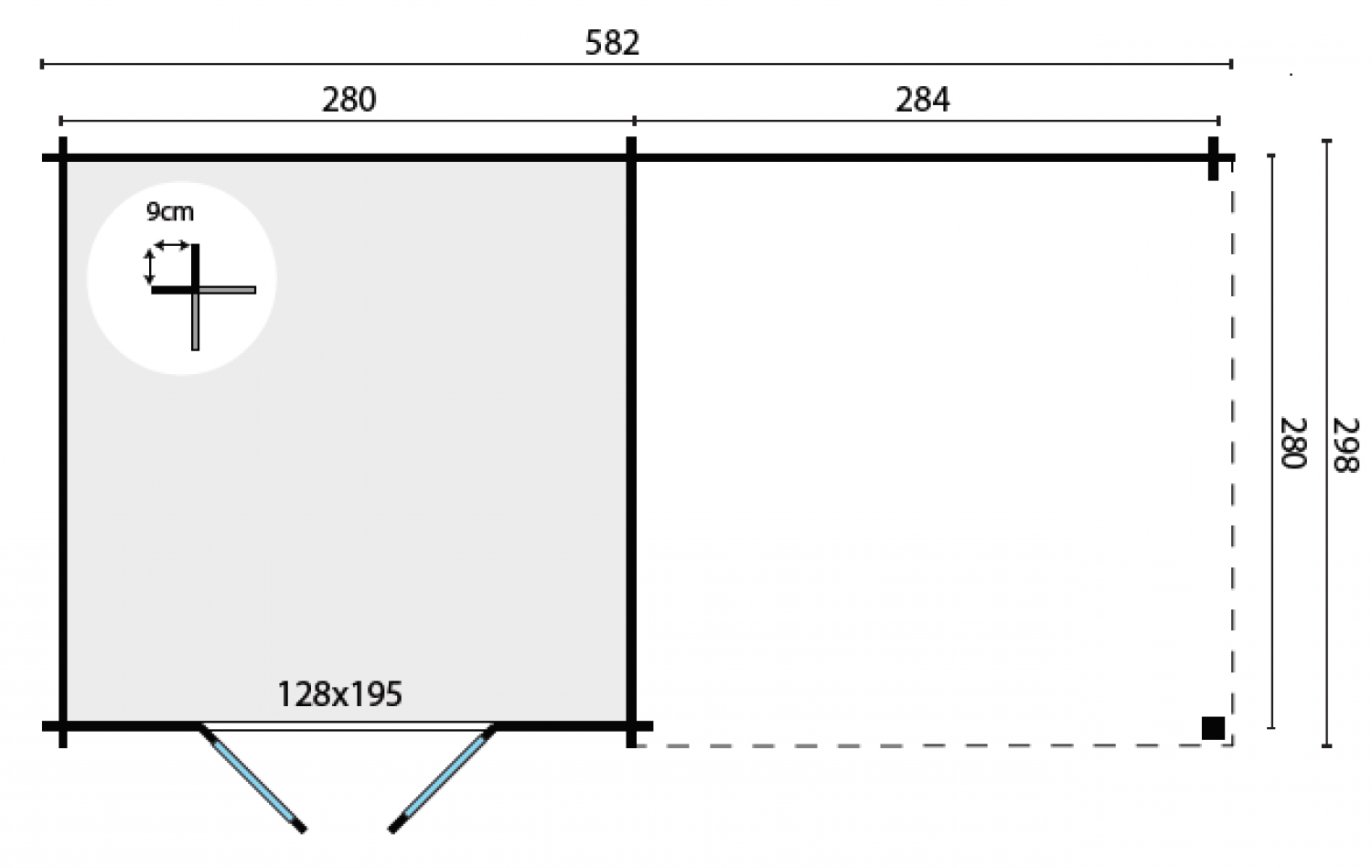 Plattegrond blokhut Hattem geïmpregneerd