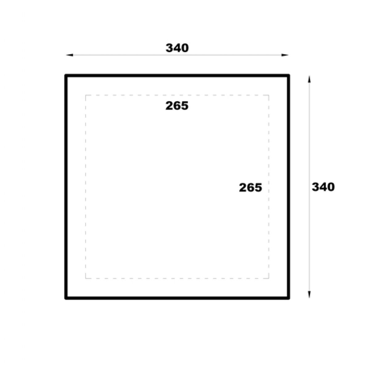 Prieel Tourist 340x340 cm