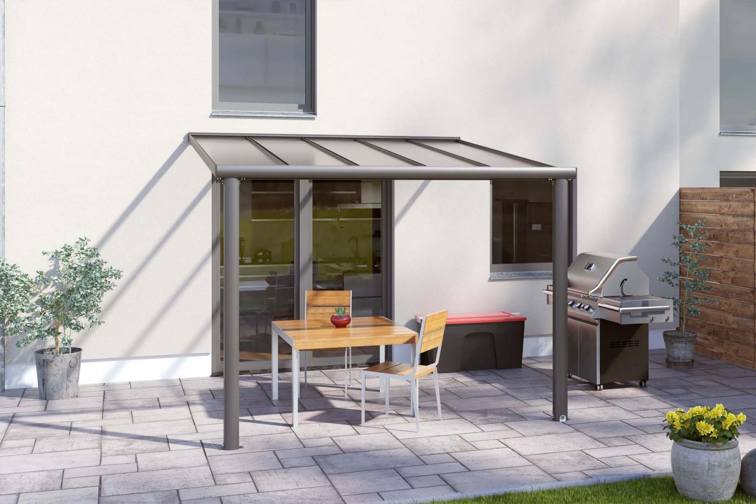 DHZ-veranda Smartline 304x250 cm - Antraciet structuur