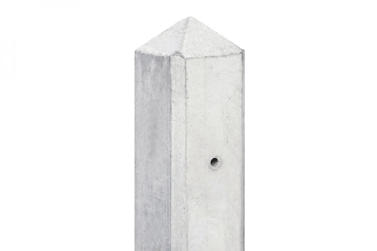Betonpaal wit/grijs met diamantkop 10x10x278 cm voor schermen 180 cm hoog