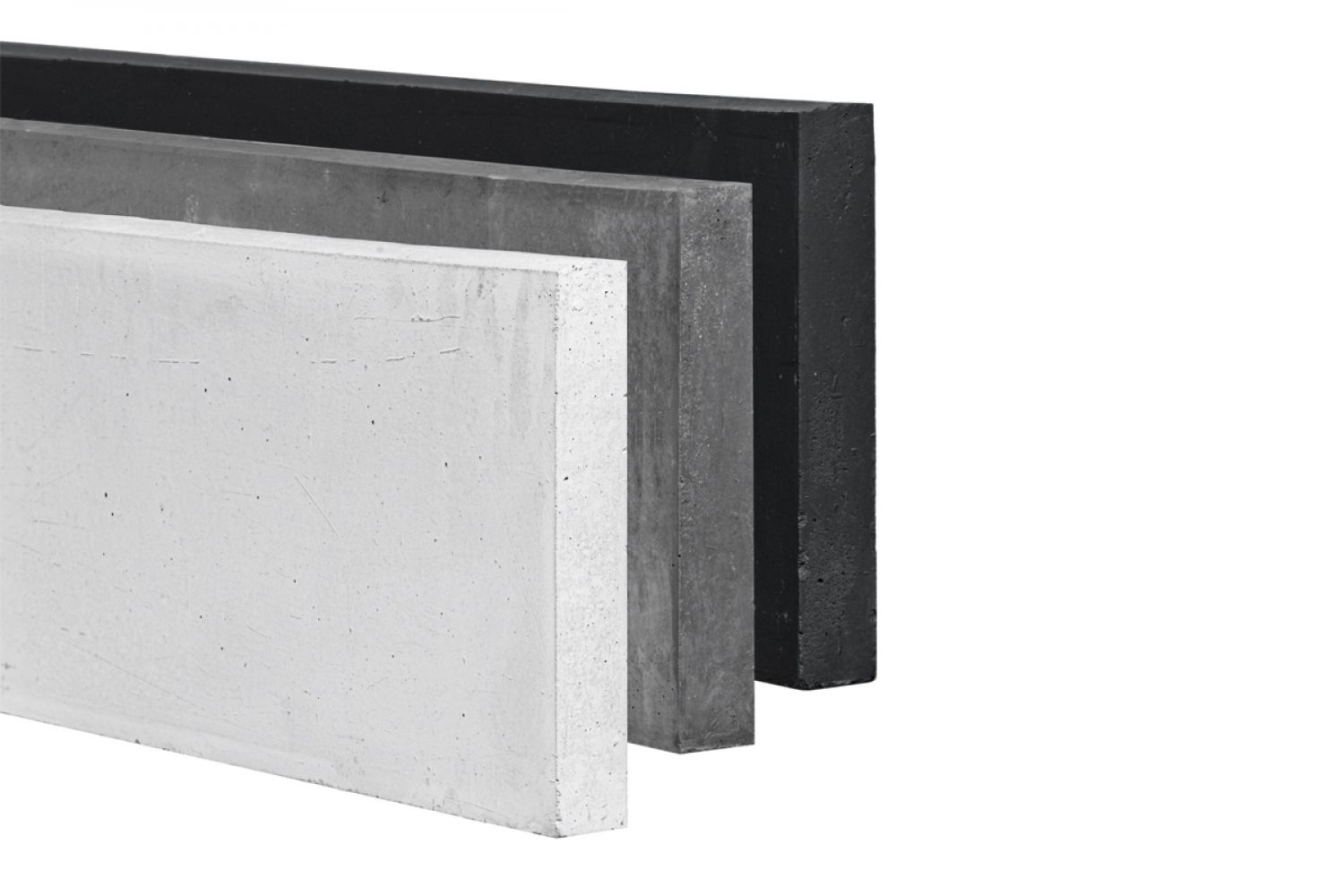 Betonnen onderplaat 3,5x25x180 cm wit/grijs 2-zijdig glad met afwateringsdakje