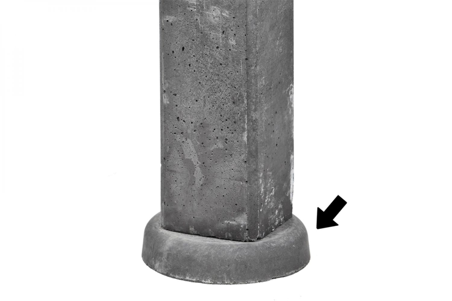 Wegzakpreventie voor betonpalen en betonpoer / poer 5 cm dik x Ø25 cm