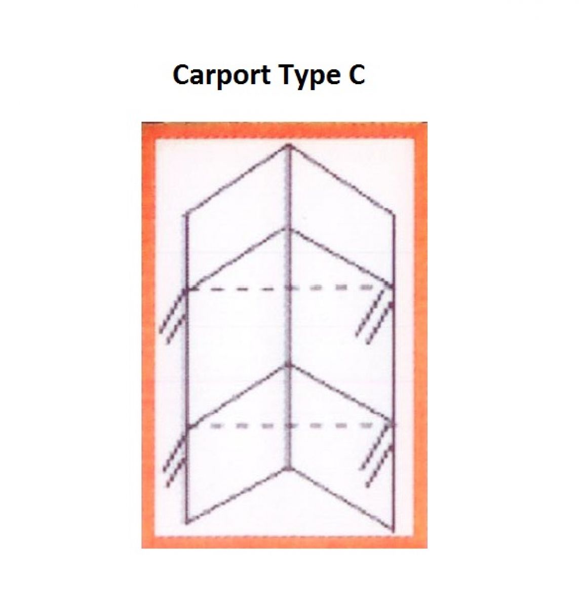 Zadeldak Carport 350x500 cm Type C