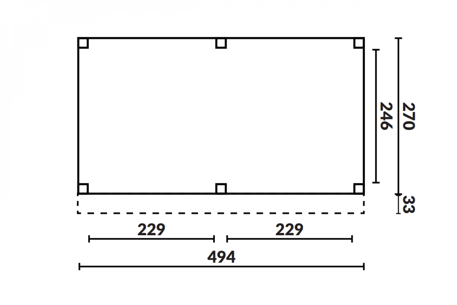 Buitenverblijf Grandiose Plat dak - 500 x 270 cm