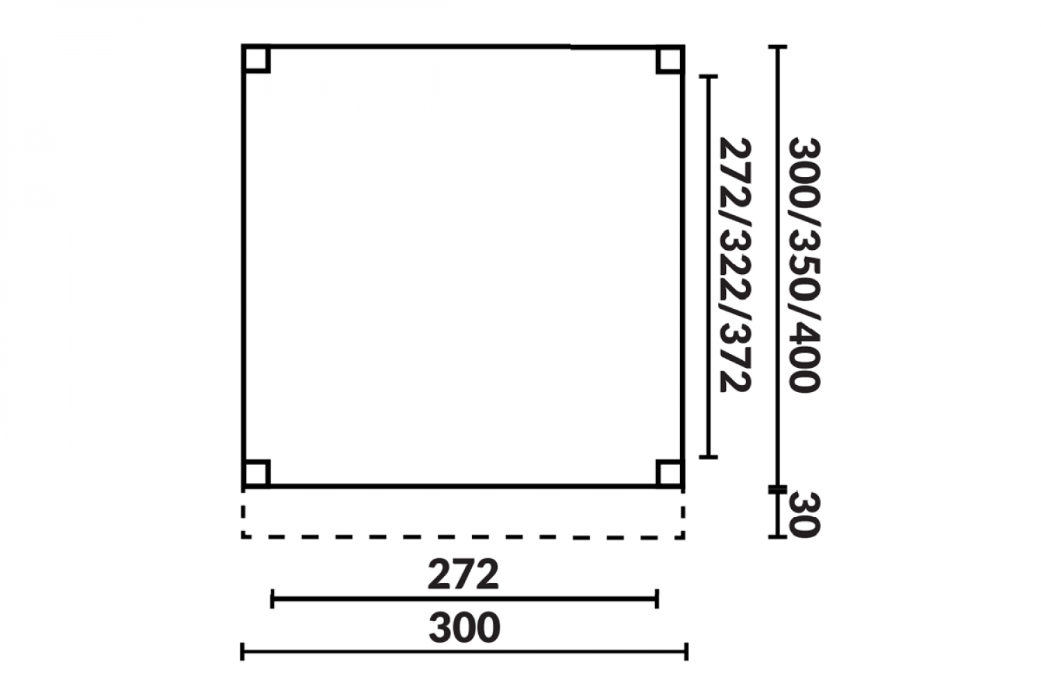 Buitenverblijf Sublime Plat dak - 300 x 300 cm