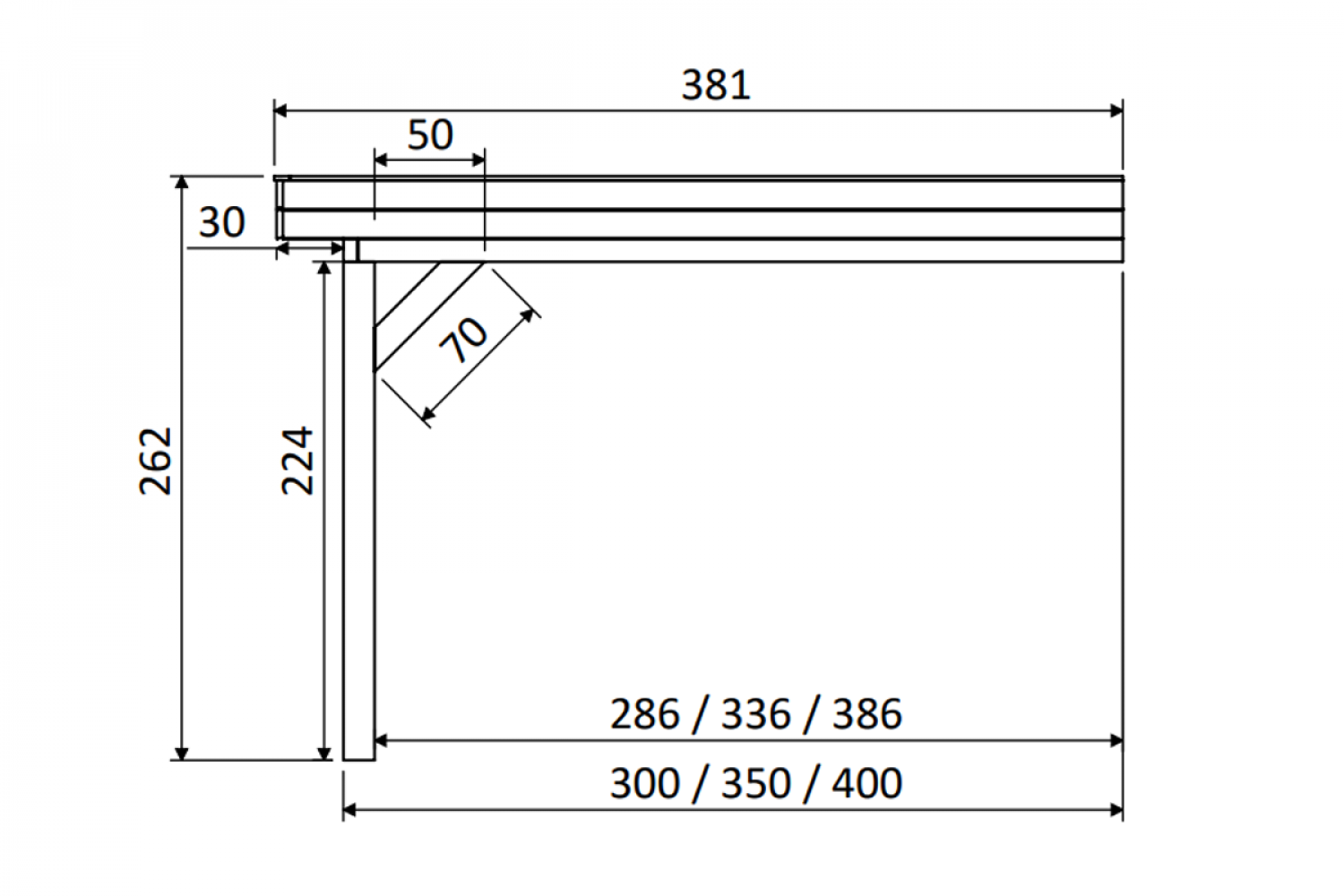 Aanbouwveranda SUBLIME Plat dak - 300x300 cm