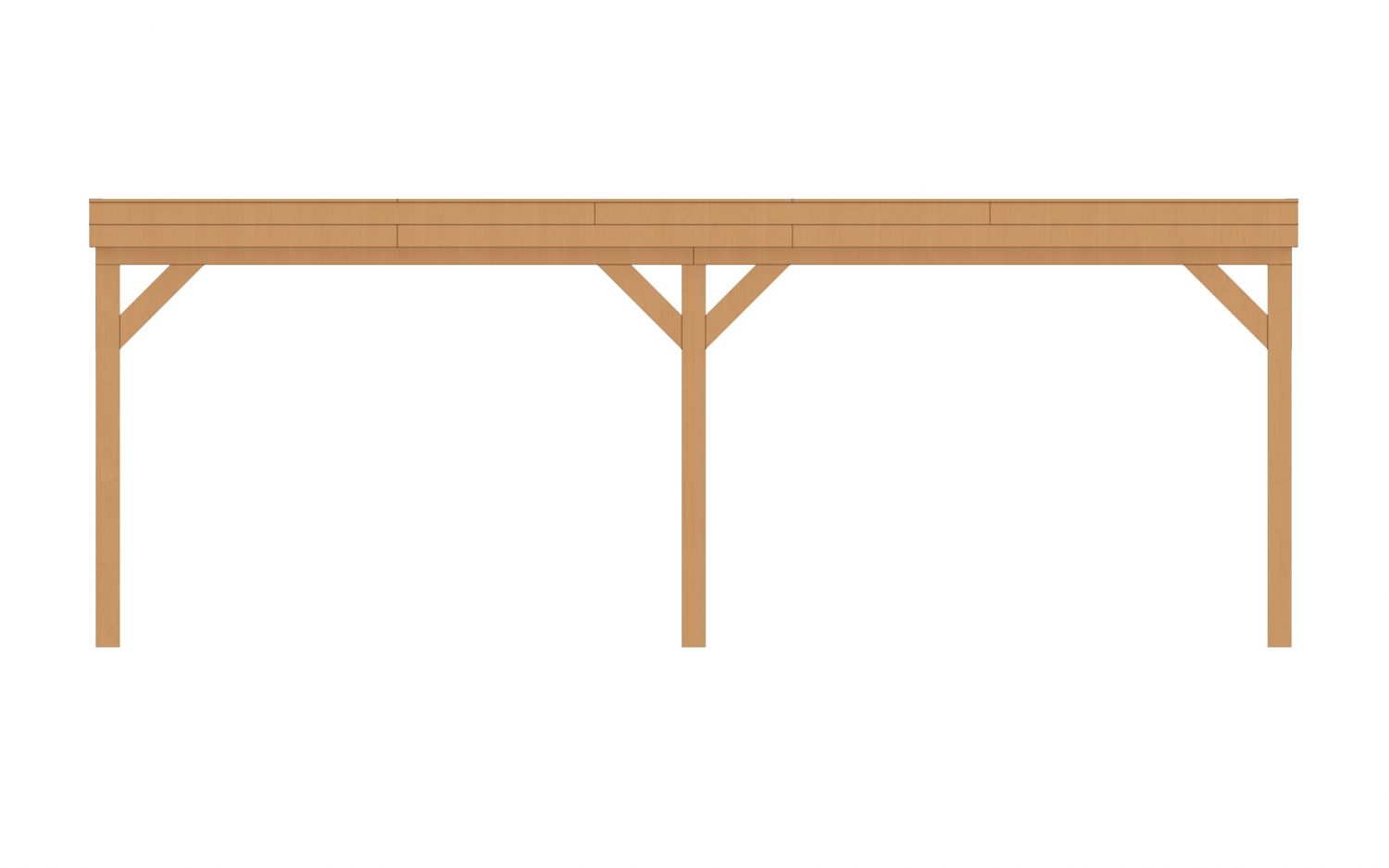 Aanbouw veranda Sublime plat dak - 700 x 300 cm