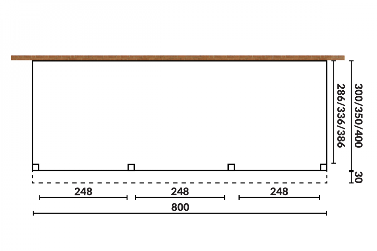 Aanbouw veranda Sublime plat dak - 800 x 300 cm