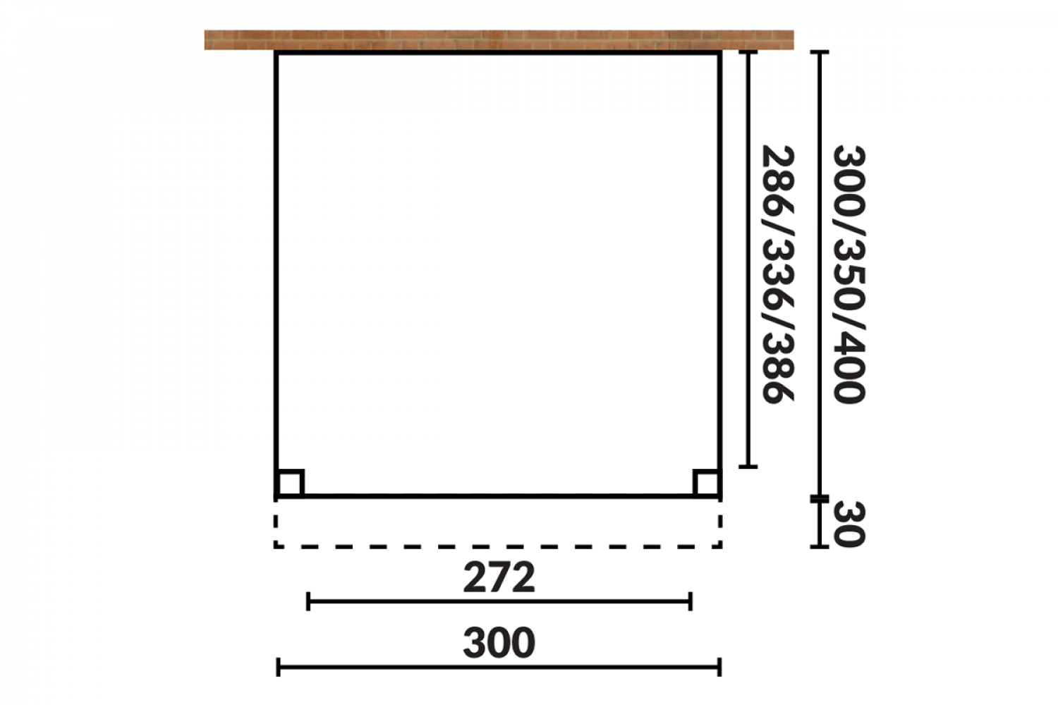 Aanbouw veranda Sublime plat dak - 300 x 350 cm