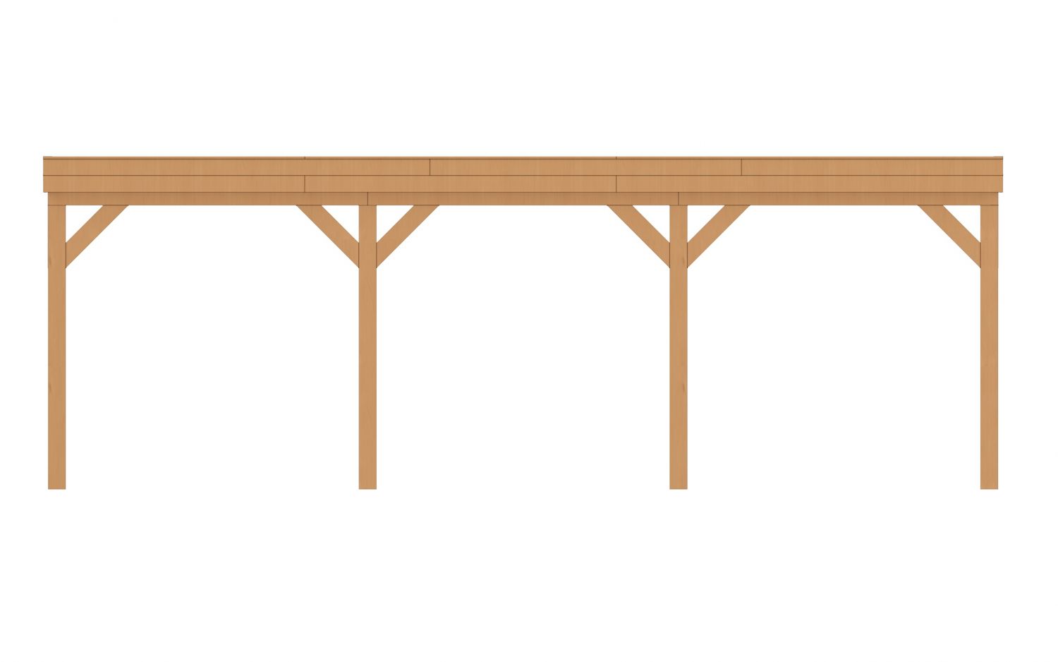 Aanbouw veranda Sublime plat dak - 750 x 350 cm