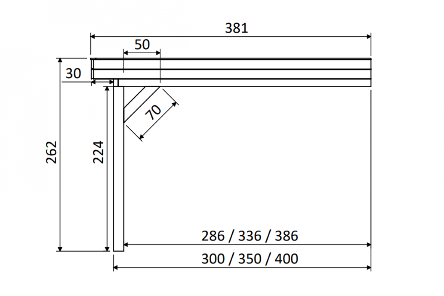 Aanbouwveranda SUBLIME Plat dak - 900 x 350 cm