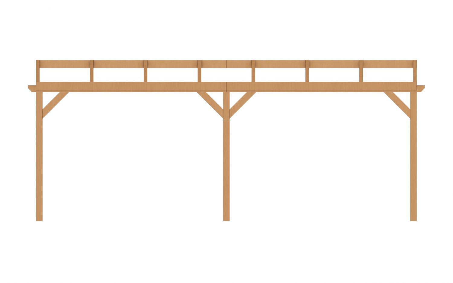 Aanbouw veranda Oblique schuin dak - 700 x 300 cm - Polycarbonaat