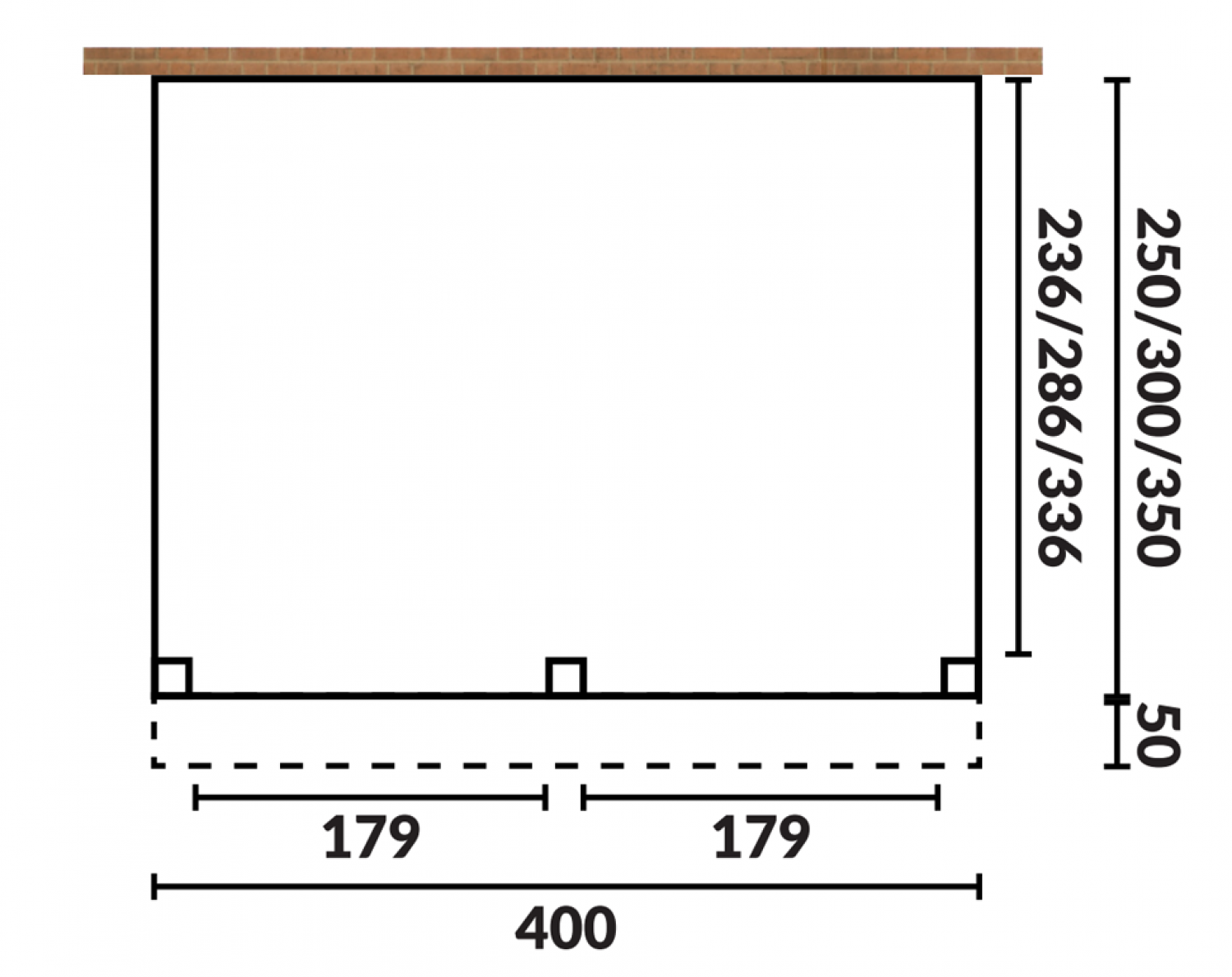 Aanbouw veranda Oblique schuin dak - 400 x 300 cm - Dakbeplanking